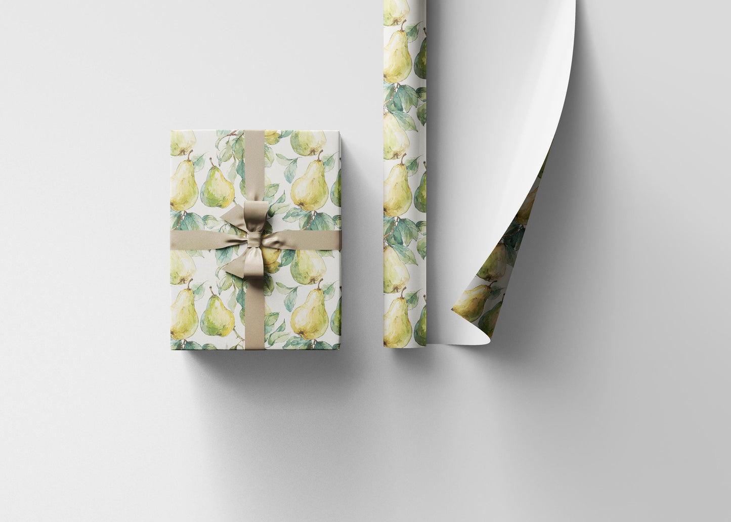 Farmers Market Wrapping Paper Roll Farm Fresh Pears Rustic Country Fruit Eco Friendly Farmhouse Kitchen Organic Gift Wrap #62