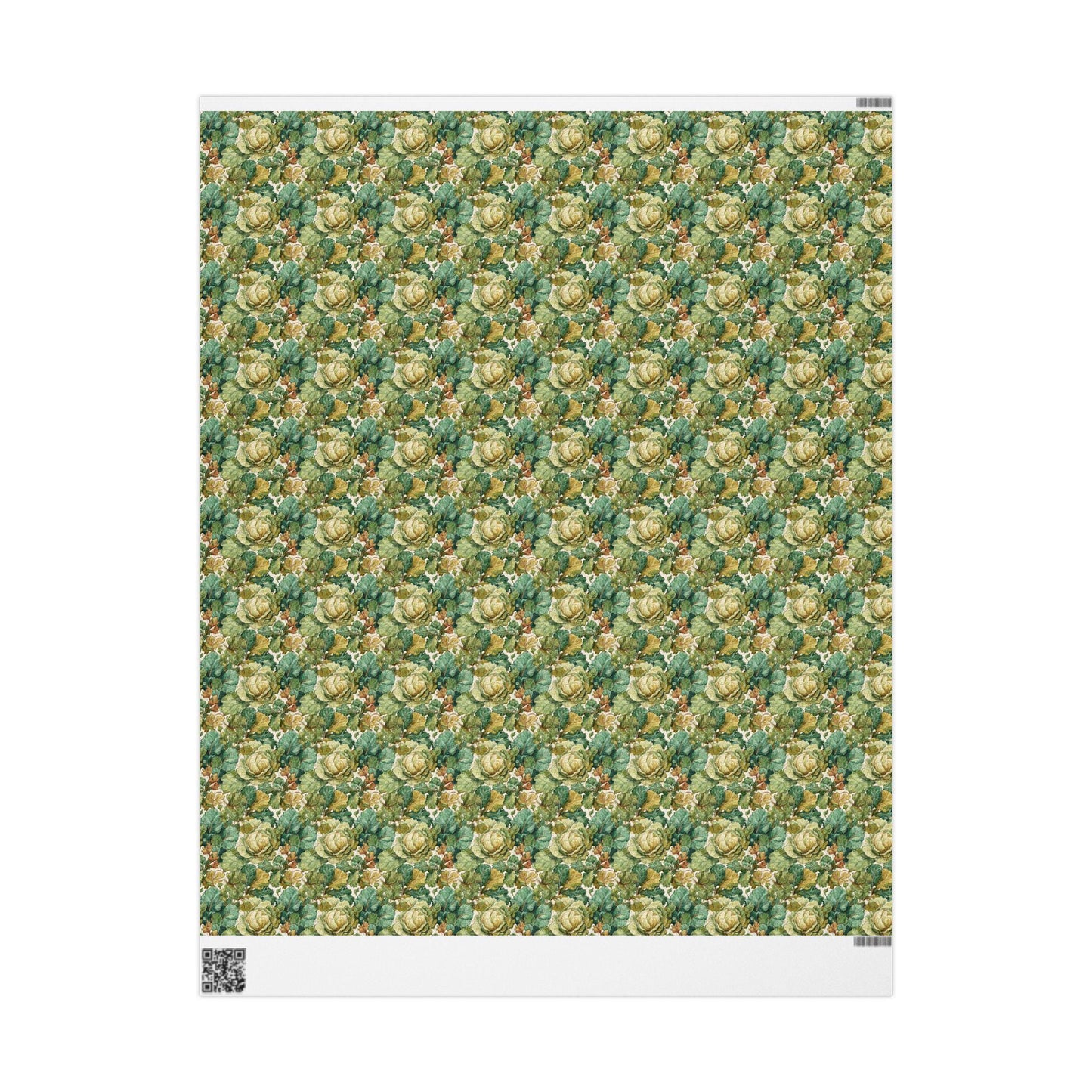Farmers Market Wrapping Paper Roll Farm Fresh Leafy Greens Kale Rustic Country Vegetables Eco Friendly Kitchen Gift Wrap #73