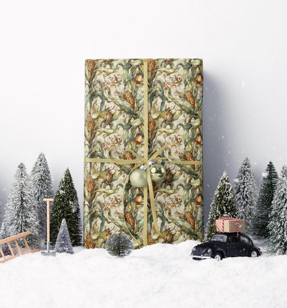 Farmers Market Wrapping Paper Roll Rustic Country Kitchen Corn Farm Fresh Vegetables Eco Farmhouse Organic Gift Wrap #72