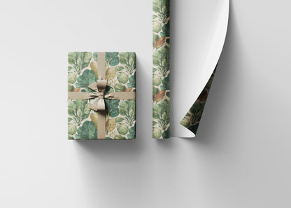 Farmers Market Wrapping Paper Roll Rustic Farmhouse Kale Leafy Greens Illustration Eco Friendly Country Kitchen Gift Wrap #74