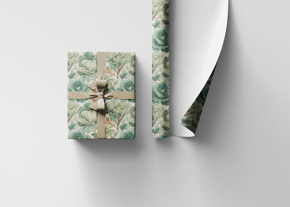 Farmers Market Wrapping Paper Roll Rustic Country Kitchen Kale Leafy Greens Farm Fresh Vegetables Eco Farmhouse Gift Wrap #76