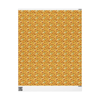 Farmers Market Wrapping Paper Roll Eco Rustic Bakery Theme Baguettes Croissants Farmhouse Kitchen French Food Gift Wrap #85