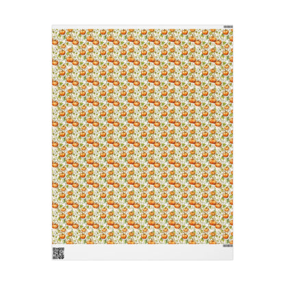 Farmers Market Wrapping Paper Roll Eco Rustic Pumpkins Design Farm Fresh Autumn Harvest Farmhouse Country Gift Wrap #88