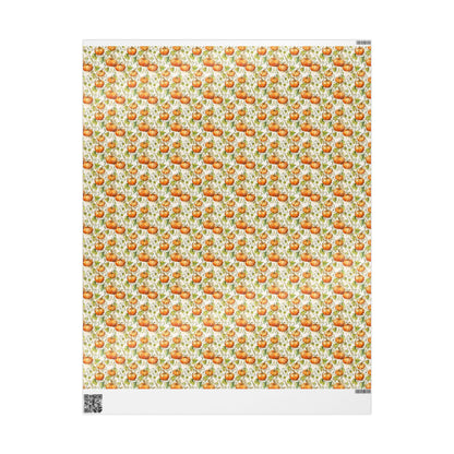 Farmers Market Wrapping Paper Roll Eco Rustic Pumpkins Design Farm Fresh Autumn Harvest Farmhouse Country Gift Wrap #88