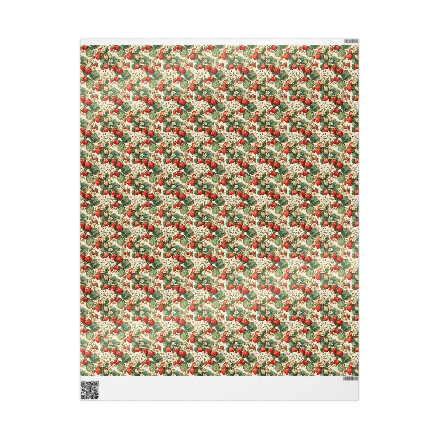 Farmers Market Wrapping Paper Roll Eco Rustic Strawberries Design Farm Fresh Fruit Farmhouse Country Kitchen Gift Wrap #96