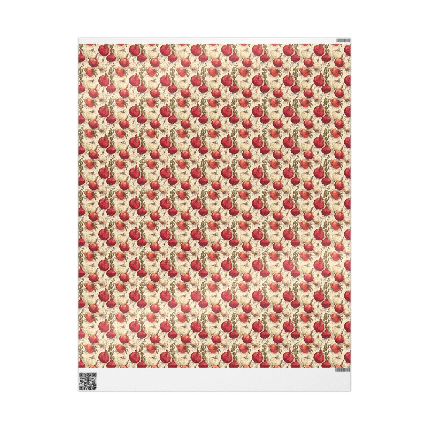 Farmers Market Wrapping Paper Roll Rustic Farmhouse Onions Illustration Eco Friendly Country Kitchen Organic Gift Wrap #99