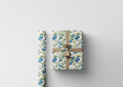 Farmers Market Wrapping Paper Roll Rustic Country Kitchen Blueberries Farm Fresh Fruit Eco Friendly Farmhouse Gift Wrap #82