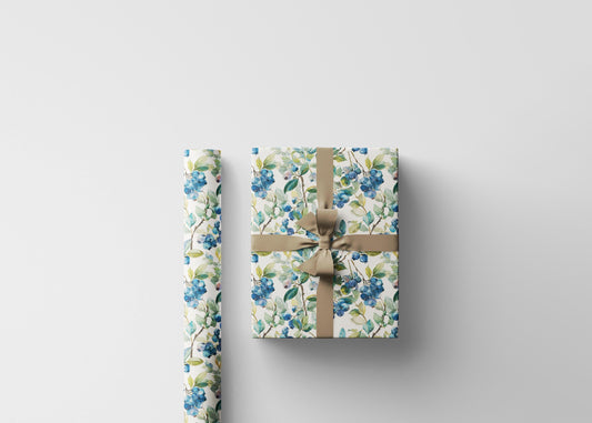 Farmers Market Wrapping Paper Roll Rustic Country Kitchen Blueberries Farm Fresh Fruit Eco Friendly Farmhouse Gift Wrap #82