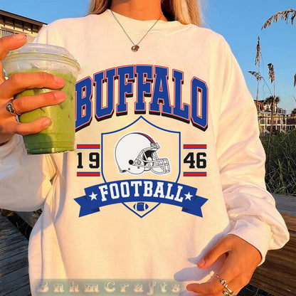 Buffalo Potato Football Sweatshirt, Retro Sports Fan Shirt, Trendy Game Day Gift Tee, Buffalo Mascot Sweatshirt, Buffalo Football Fan Shirt
