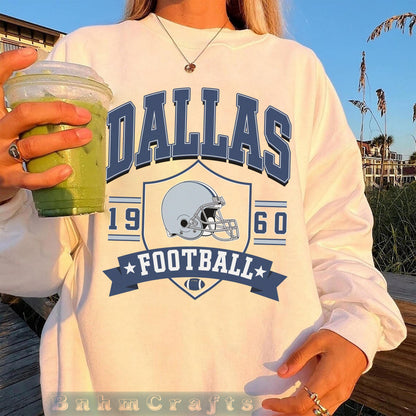 Dallas Football Vintage 90s Style Sweatshirt, Dallas Football Shirt, Sunday Football Shirt, Retro Dallas Crewneck Sweatshirt, Game Day Shirt
