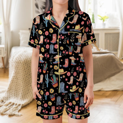 Western Boots Pajama Set, Rodeo Sleepwear, Southwestern Cactus Loungewear Set, Country Boots  Pajamas, Cowboy Boots Pjs, Western Floral