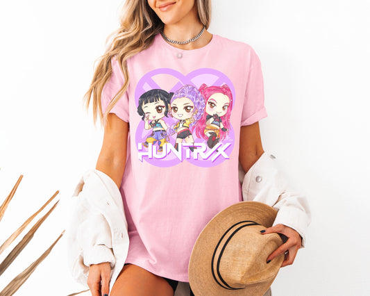 Kpop Demon Hunters Shirt, Huntrix Girl T-Shirt, Kpop Idol Group Shirt, Mira, Rumi, Joey Shirt, Demon Hunter Merch Tee, Gift For Huntrix Fan