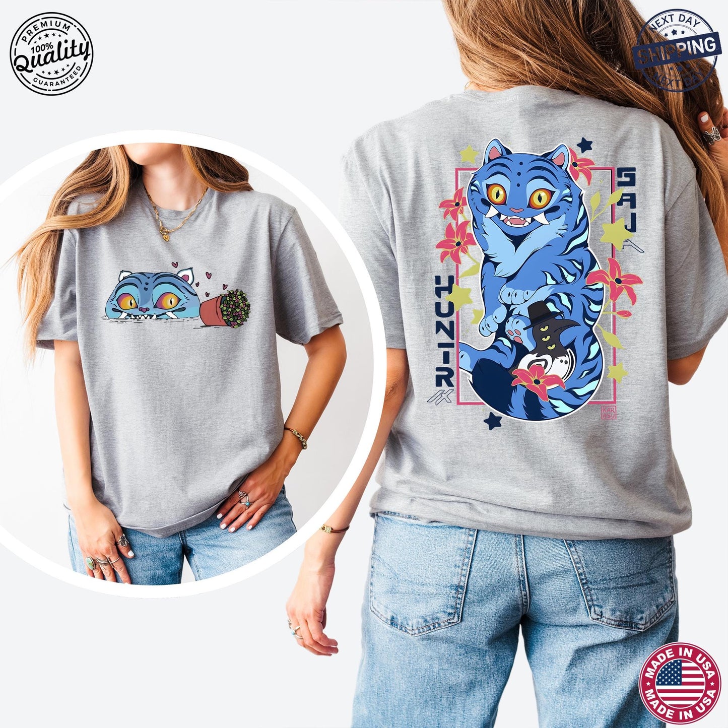 Kpop Demon Hunter Tiger Sweatshirt, Anime Hoodie, Hunter Fan Gift, Fantasy Tiger Sweatshirt, Anime Lover Gift, Cool Otaku Top Shirts