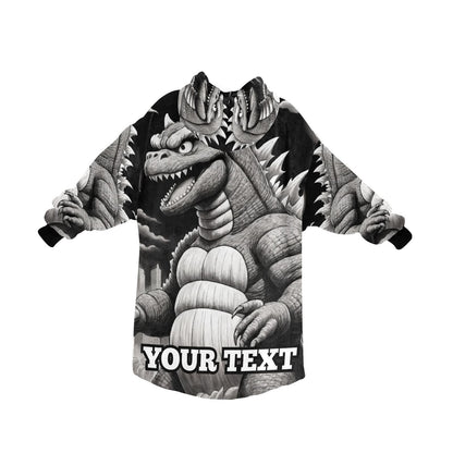 Godzilla Kids Hoodie Blanket Gift Personalized Hooded Blankets Kaiju Gojira