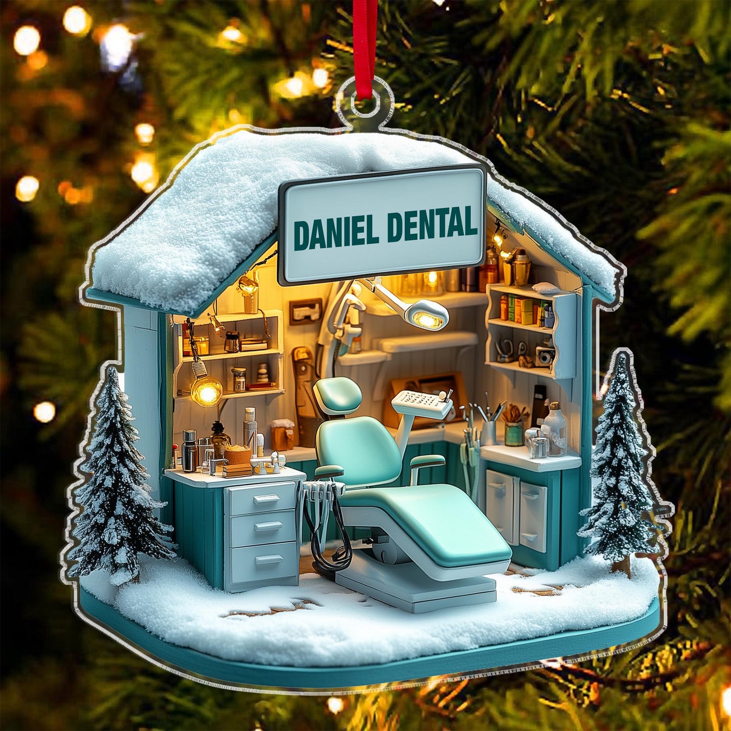 Personalized Dental 2D Flat Ornament, Custom Christmas Ornament, Dental Assistant Christmas Decor, Dental Hygienist Gift, Dentist Gift