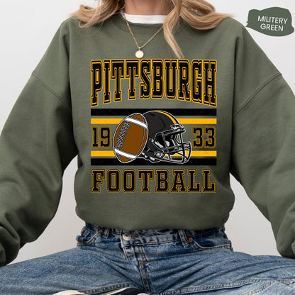 Pittsburgh Football Shirt, Vintage Pittsburgh Style 90s Sweatshirt, Graphic Tee Gift For Football Fan Sport, Game Day Shirt, Pittsburgh Fan
