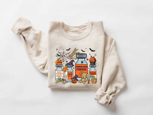 Halloween Nurse Sweatshirt, Halloween Nurse Pills Shirt, Pumpkin Spice Propofol, Halloween ICU Nurse Shirt, Fall Nurse Tee, Spooky Nurse Tee