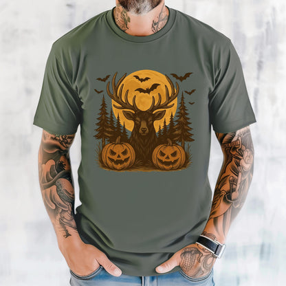 Spooky Elk Hunting Tee: Unisex Halloween Apparel