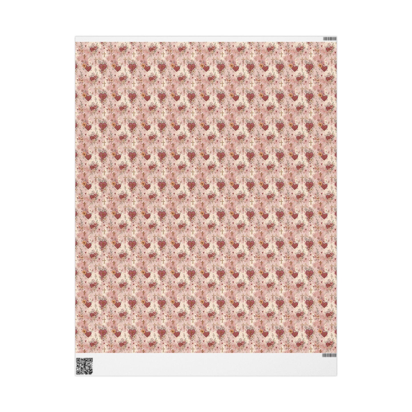Watercolor Baptism Wrapping Paper Christian Coquette Style | Elegant Gift Wrap for Baby Girl Christening Ceremony #5