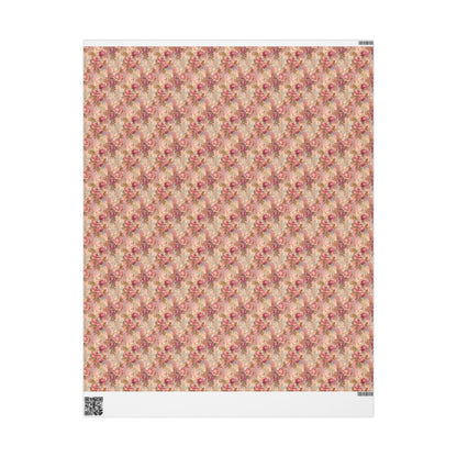 Watercolor Christian Coquette Wrapping Paper | Baptism Theme Gift Wrap for Baby Girls #17