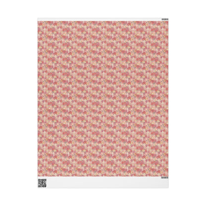 Baptism Wrapping Paper for Girls | Christian Coquette Aesthetic Gift Wrap | Watercolor Christening Paper #10