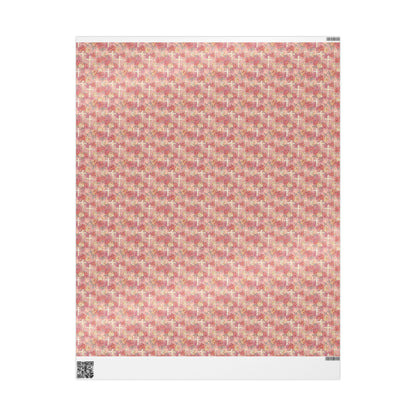 Baptism Wrapping Paper for Girls | Christian Coquette Aesthetic Gift Wrap | Watercolor Christening Paper #10