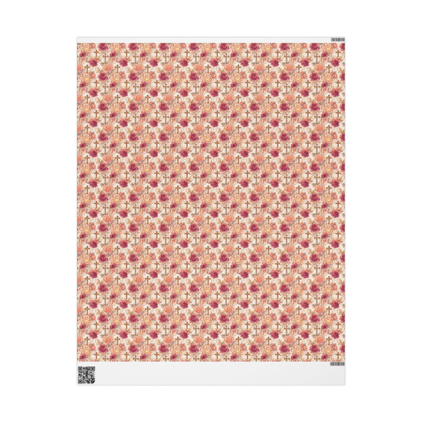 Christian Baptism Gift Wrapping Paper | Coquette Aesthetic Watercolor Wrap for Girls #19