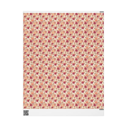Christian Baptism Gift Wrapping Paper | Coquette Aesthetic Watercolor Wrap for Girls #19