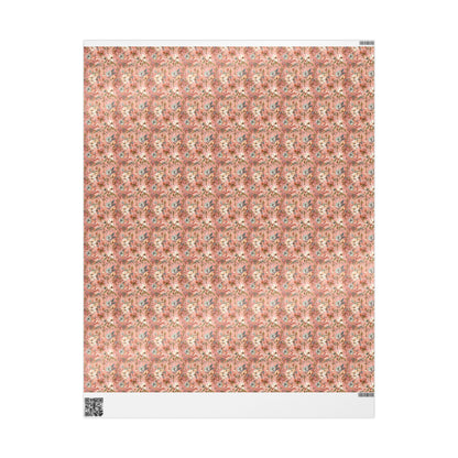 Christian Baptism Wrapping Paper Watercolor Coquette Style | Baby Girl Christening Gift Wrap | Elegant Religious Gift Paper #1