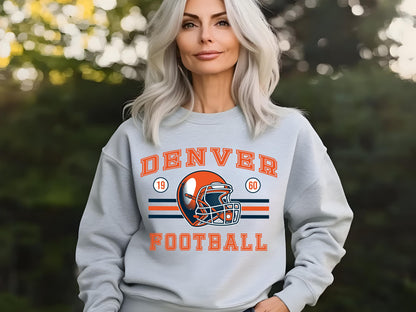 Denver Football Retro 90s Style Sweatshirt, Game Day Shirt, Denver Football Shirt, Sunday Football Shirt, Denver Crewneck Tee