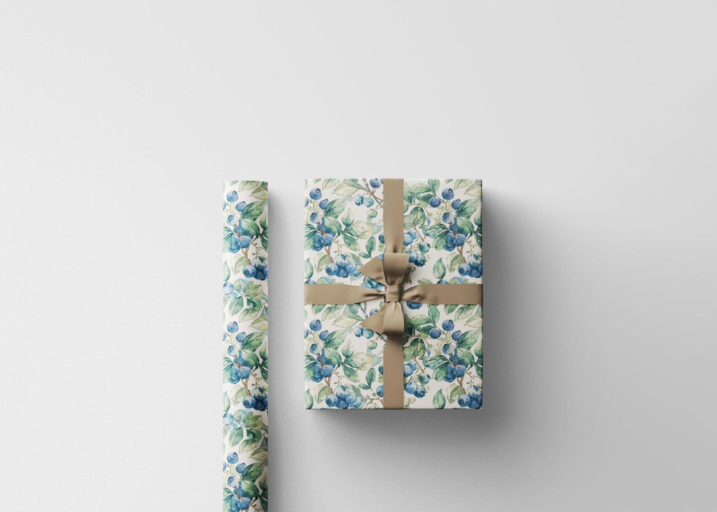Farmers Market Wrapping Paper Roll Eco Rustic Blueberries Design Farm Fresh Fruit Farmhouse Country Kitchen Organic Gift Wrap #81