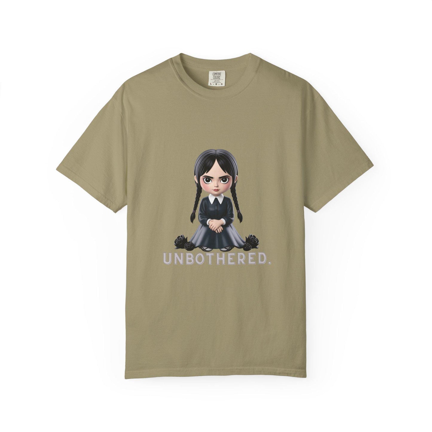 Unbothered Wednesday Addams Inspired T-Shirt | ADULT Gothic Aesthetic Comfort Colors Tee | Spooky Season Streetwear Unisex Shirt