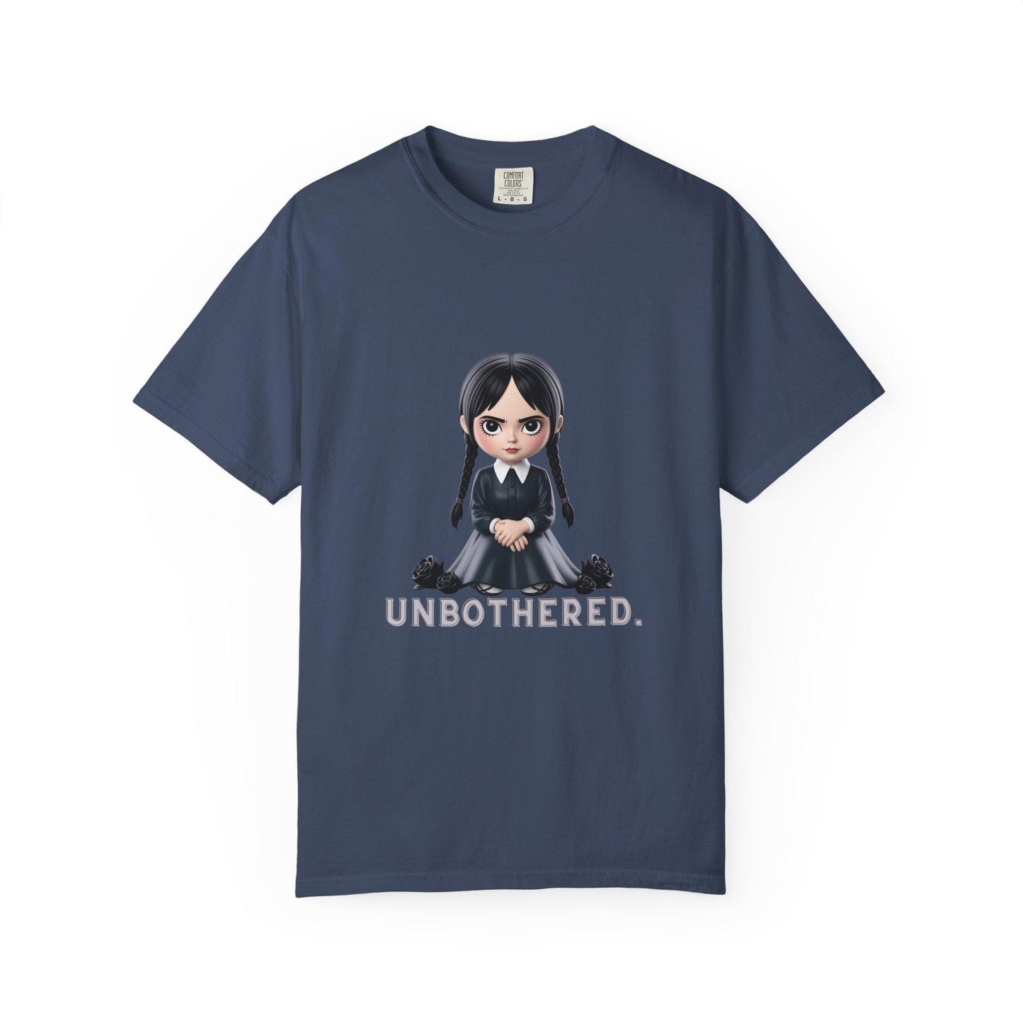 Unbothered Wednesday Addams Inspired T-Shirt | ADULT Gothic Aesthetic Comfort Colors Tee | Spooky Season Streetwear Unisex Shirt
