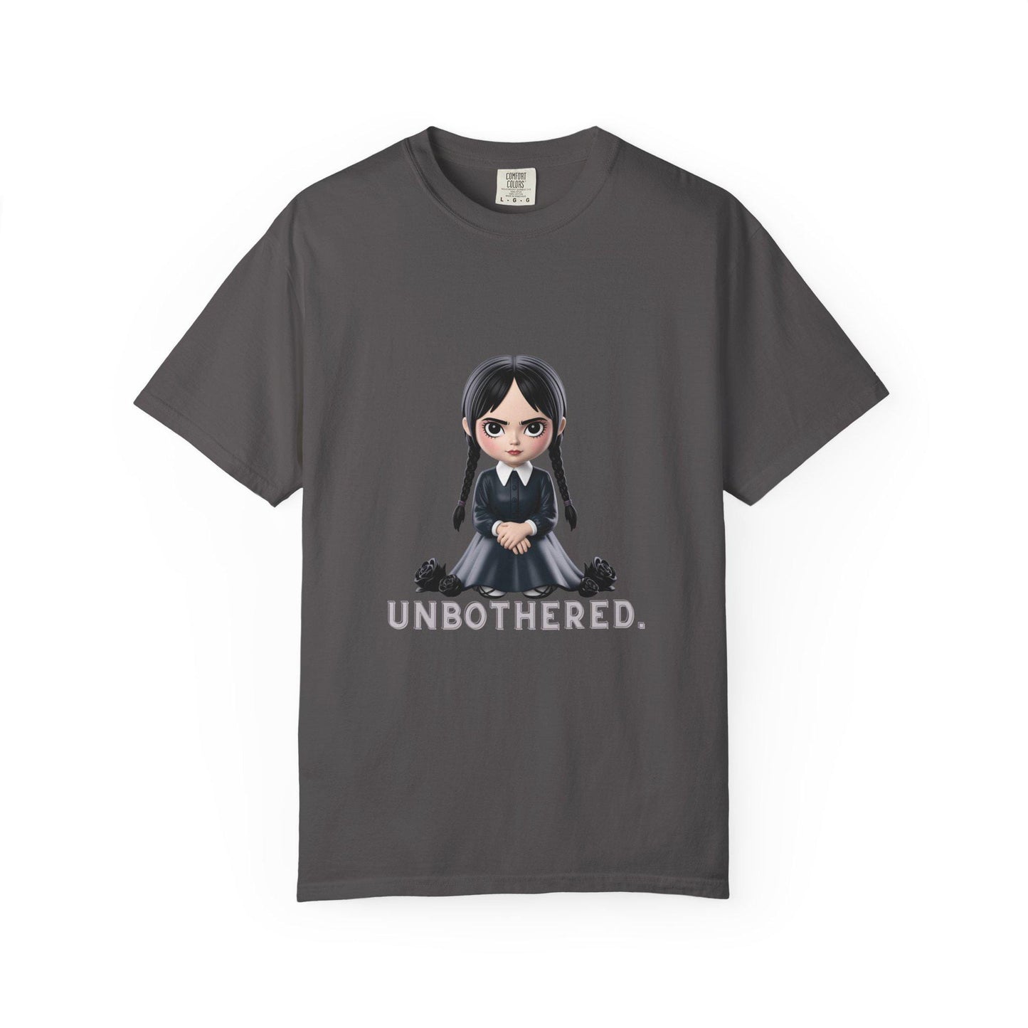 Unbothered Wednesday Addams Inspired T-Shirt | ADULT Gothic Aesthetic Comfort Colors Tee | Spooky Season Streetwear Unisex Shirt