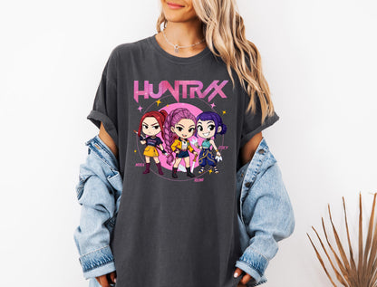 Kpop Demon Hunters Shirt, Huntrix Girl T-Shirt, Kpop idol group Shirt, Mira, Rumi, Joey Shirt,Demon Hunter Merch, Saja Boys Shirt