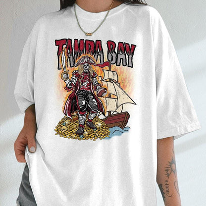 Tampa Bay Football Skull Vintage Shirt, Gift For Fan Football Game Day Unisex Shirt