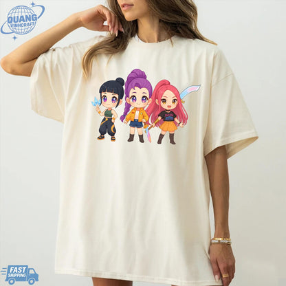 Kpop Huntrix Shirt, Kpop Demon Hunters Shirt, Kpop Huntrix Tee, Mira, Rumi, Zoey, Derpy Tiger Tee, Gift for Huntrix fans, Saja Boys Fans
