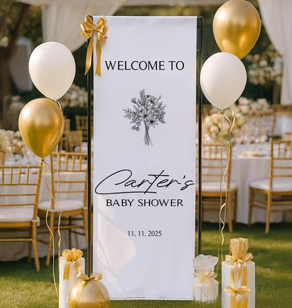 Custom Baby Shower Sign | Personalized Fabric Baby Shower Sign | Welcome Sign for Baby Shower | Custom Baby Shower Decor