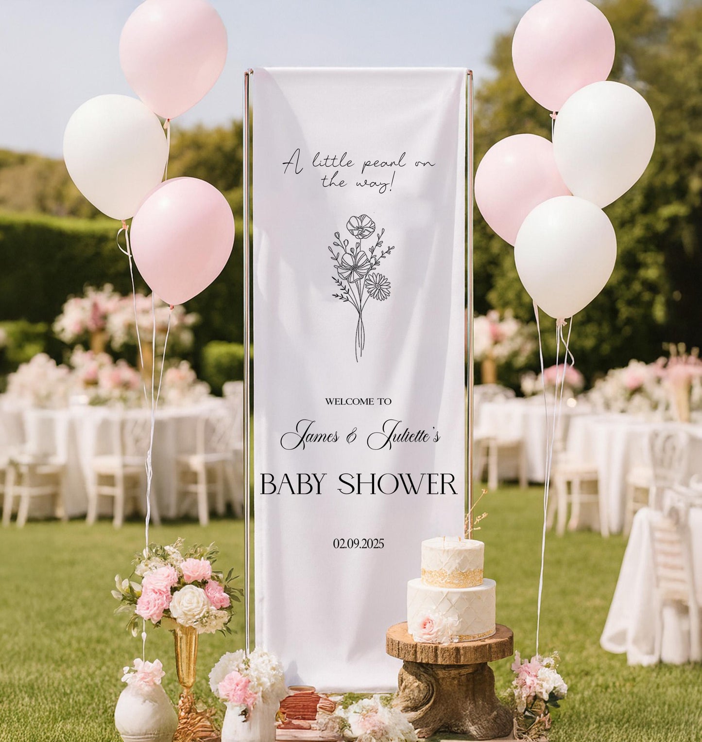 Custom Fabric Baby Shower Sign | Personalized Baby Shower Sign | Welcome Sign for Baby Shower, Custom Baby Shower Decor, Welcome Baby Shower