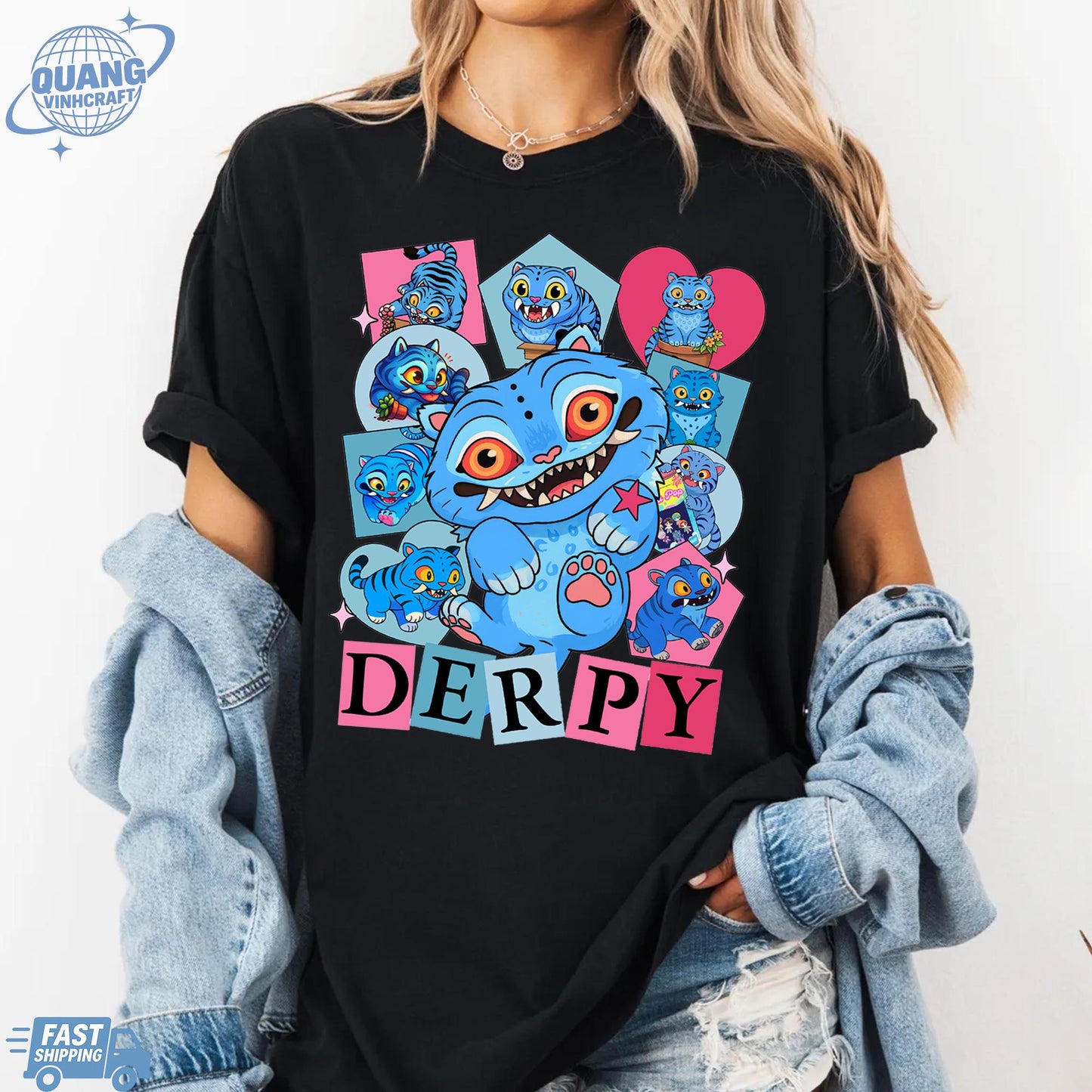Kpop Demon Hunters Tiger Shirt, Merch Kpop Shirt, Hunters Tiger fan, Derpy Tiger And Bird Demon Hunter Tiger Tee,Kpop Demon Hunters Shirt
