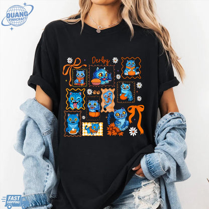 Kpop Demon Hunters Tiger Fall Shirt, Merch Kpop Shirt, Hunters Tiger fan, Derpy Tiger And Bird Demon Hunter Tiger Tee,Cute Horror Tiger
