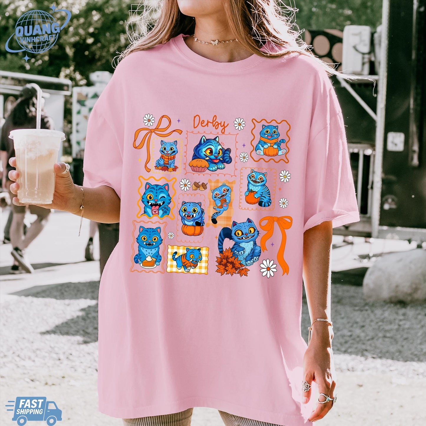 Kpop Demon Hunters Tiger Fall Shirt, Merch Kpop Shirt, Hunters Tiger fan, Derpy Tiger And Bird Demon Hunter Tiger Tee,Cute Horror Tiger