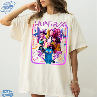 Kpop Huntrix Shirt, Kpop Demon Hunters Shirt, Kpop Huntrix Tee, Mira, Rumi, Zoey, Derpy Tiger Tee, Gift for Huntrix fans, Saja Boys Fans