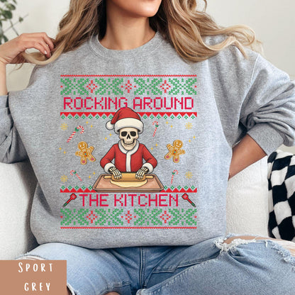 Rockin' Around the Christmas Tree Shirt Ugly Christmas Sweater Gift for Baker Funny Secret Santa Gift Ideas GingerBread Sweater