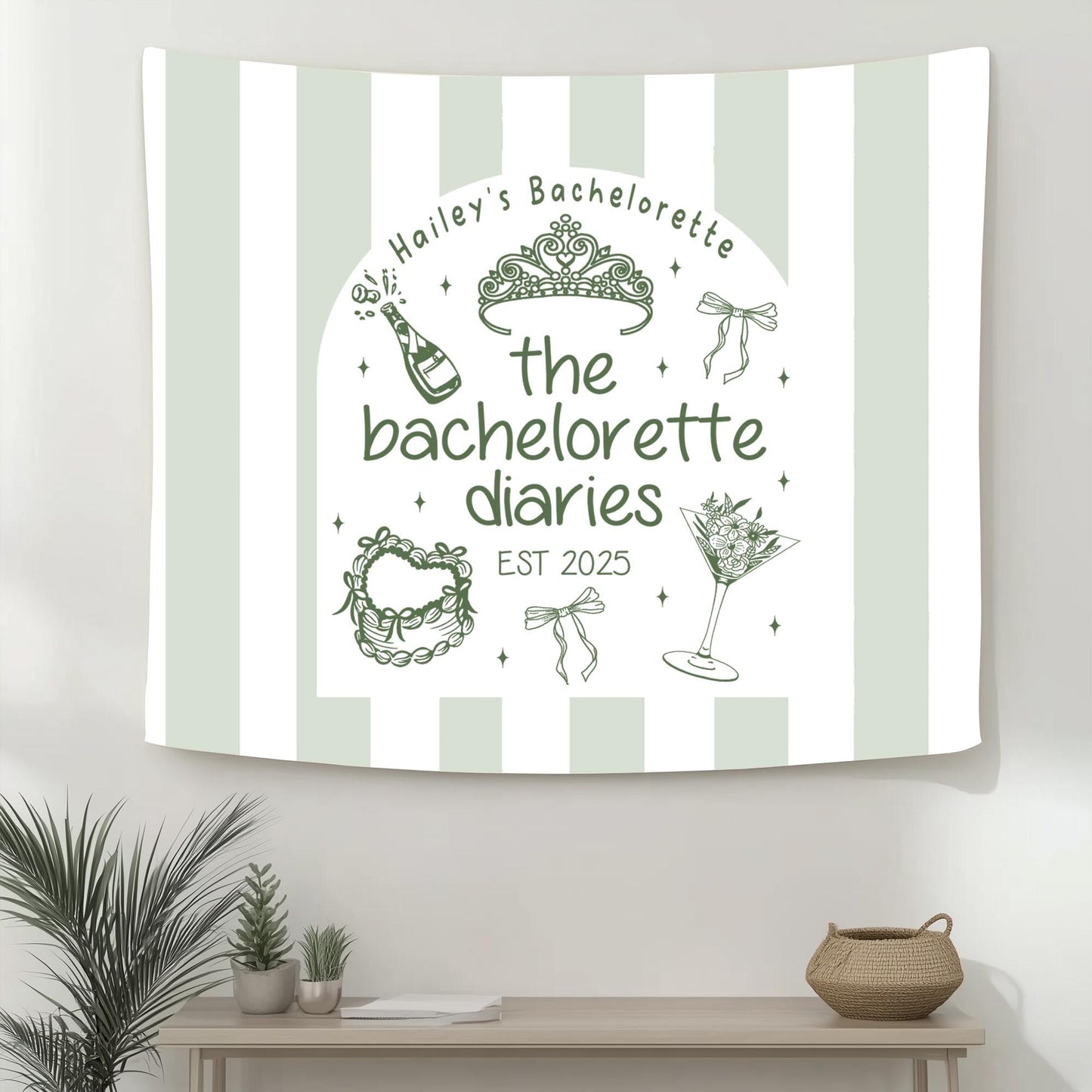 Custom Bachelorette Party Banner Decor Bow Cocktail Beach Bachelorette Weekend Wall Tapestry Welcome Sign Toast on the Coast Bach Backdrop