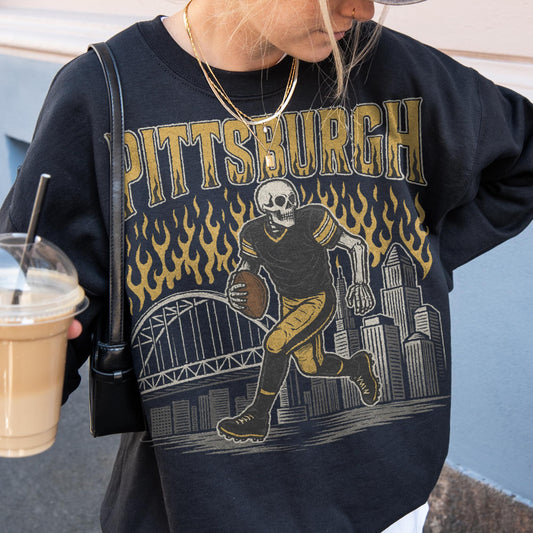 Pittsburgh Football Retro Style Shirt, Pittsburgh Sweatshirt, Graphic Tee Gift For Football Fan Sports, Game Day Shirt, Pittsburgh Fan