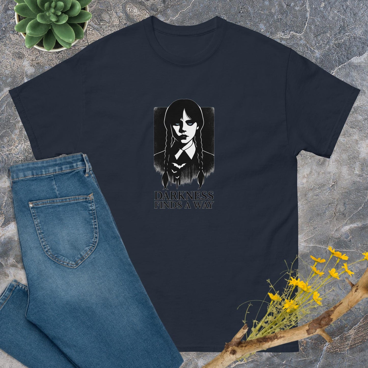 Wednesday Darkness Finds a Way T-Shirt – TV Show Inspired Unisex Tee | Gothic Quote Shirt