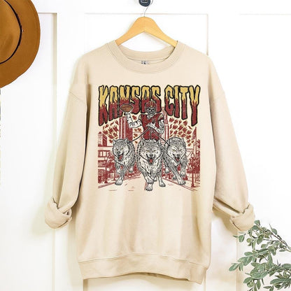 Kansas City Football Skull Vintage Shirt, Gift For Fan Football Game Day Unisex Shirt