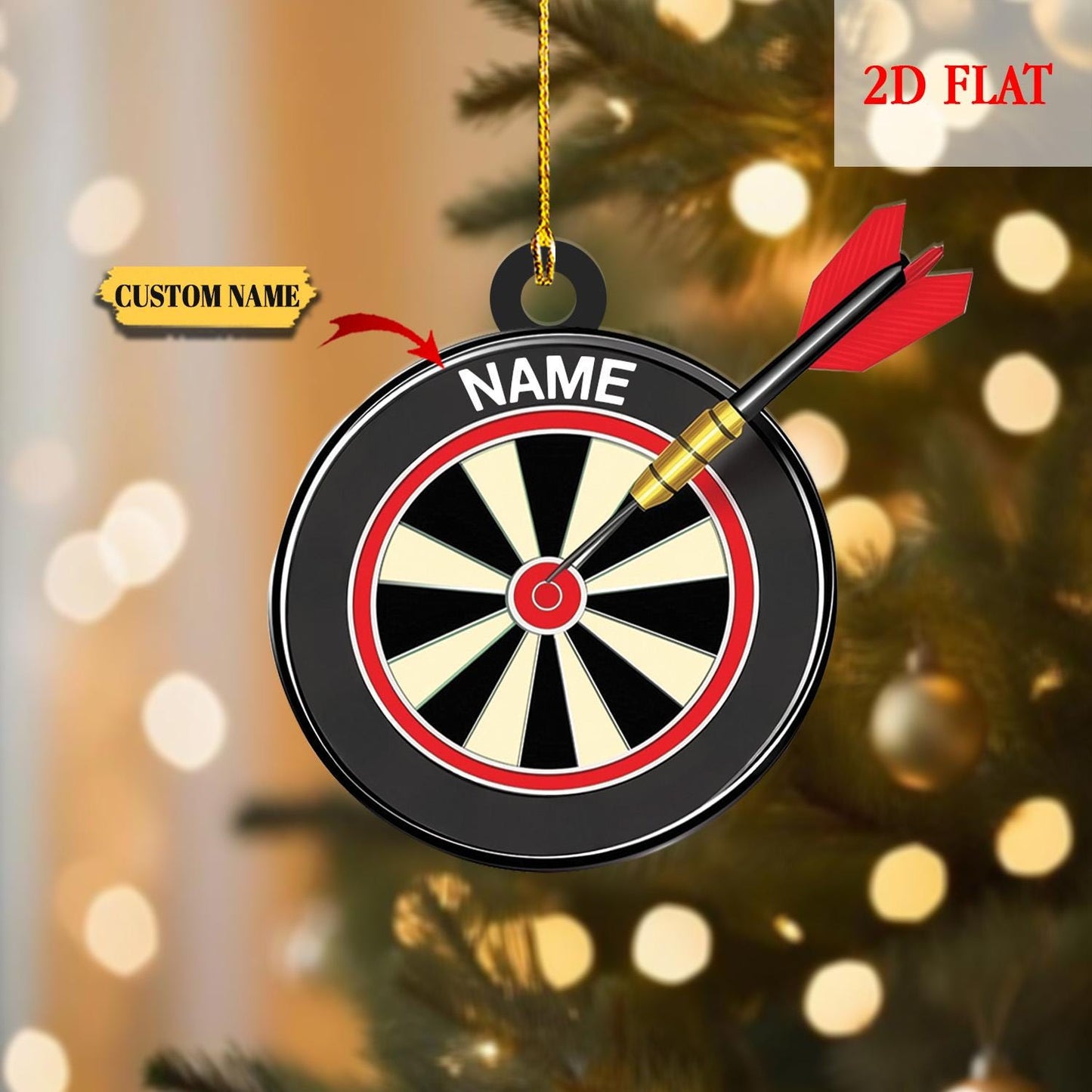 Custom Name Archery 2D Flat Acrylic Ornament, Bullseye Target Practice Gift, Archery Gifts, Archery Lovers Ornament, Gift for Archery Player