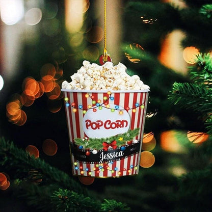 Custom Popcorn Christmas Ornament 2025: Cinema Lover Gift